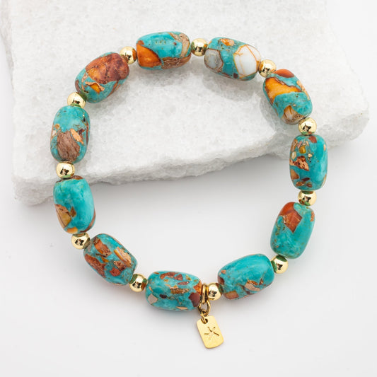 Sierra Bloom Turquoise Emperor Stone Beaded Bracelet