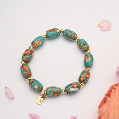 Sierra Bloom Turquoise Emperor Stone Beaded Bracelet