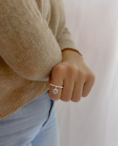 CZ Birthstone Charm Ring, Women's Rings, Charm Rings