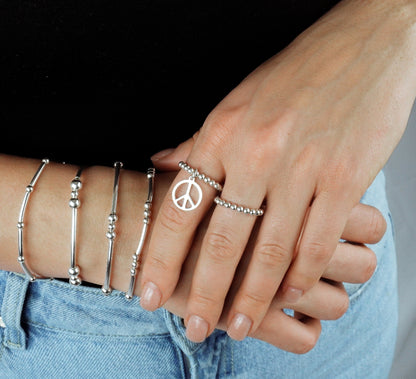 Peace Charm Ring, Peace Charm, Women's Rings, Charm Rings