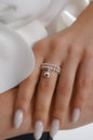 Silver Stretch Bead Charm Ring (Stack of 2), Bead Charm Ring, Women's Rings, Charm Rings